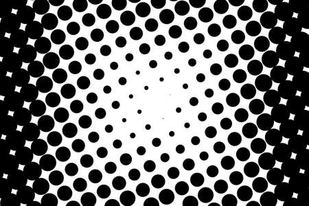 Abstract futuristic halftone pattern. Comic background. Dotted backdrop with circles, dots, point large scale. Design element for web banners, posters, cards, wallpapers, sites. Black and white colorのイラスト素材
