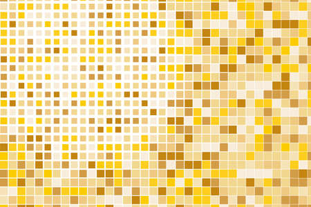 Abstract geometric pattern with small squares like ceramic tile. Design element for web banners, posters, backgrounds, cards, wallpapers, backdrops, panels Gold, yellow color Vector illustrationのイラスト素材