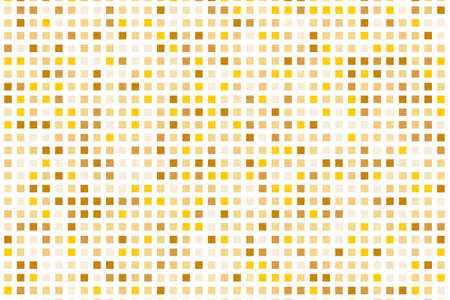 Abstract geometric pattern with small squares like ceramic tile. Design element for web banners, posters, backgrounds, cards, wallpapers, backdrops, panels Gold, yellow color Vector illustrationのイラスト素材
