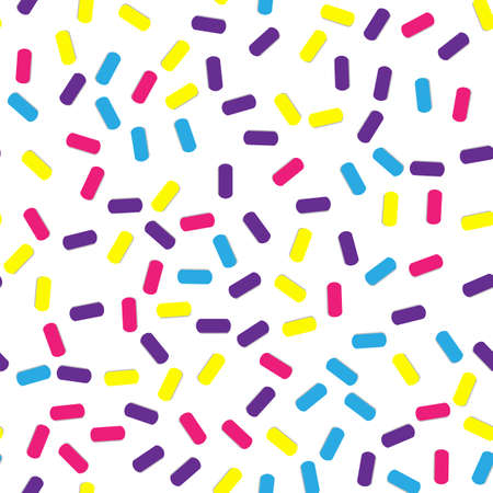 Festival seamless pattern with confetti or donut's glaze, sprinkles. Repeating background, vector illustrationのイラスト素材