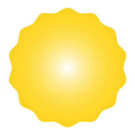 Icon of starburst, sunburst badge,label, sticker. Yellow color.  Simple flat style Vintage  design elements. Vector illustrationのイラスト素材