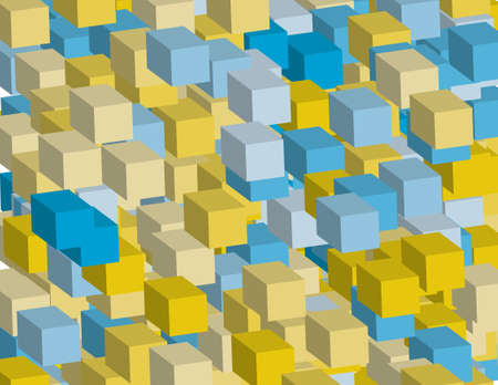 Abstract geometric background with squares, with the effect of isometric. Three-dimensional, 3D vector illustration. Purple, violet color.のイラスト素材