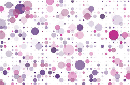 Violet, pink dotted background with circles, dots, point different size, scale. Halftone pattern. Design element for web banners, posters, cards, wallpapers, sites, panels. Vector illustrationのイラスト素材