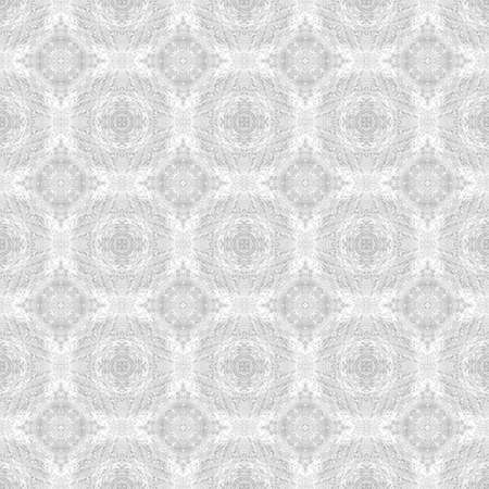 Light white-gray texture. Fabric print. Geometric pattern in repeat. Seamless grunge background, mosaic ornament, ethnic style. Design for prints on fabrics, textile, surface, wallpaper, interiorの写真素材