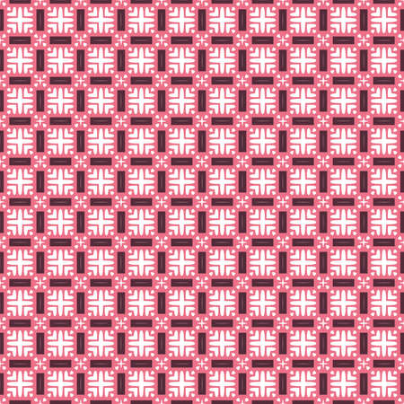 Geometric pattern in repeat. Fabric print. Seamless background, mosaic ornament, ethnic style. Design for prints on fabrics, textile, surface, paper, wallpaper, interior, patchwork, wrapping.の写真素材