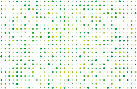 Dotted background with circles, dots, point different size, scale. Halftone pattern. Design element for web banners, posters, cards, wallpapers, sites, panels. Green on white color Vector illustrationのイラスト素材