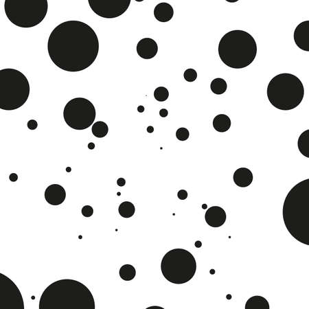 Background with circles, dots and points of different scale. Abstract geometric pattern. Black and...