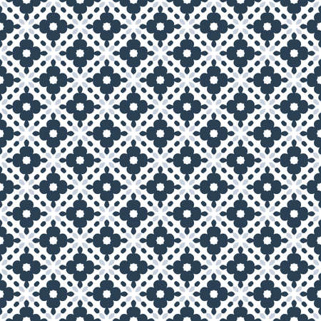 Retro geometric pattern in repeat. Fabric print. Seamless background, mosaic ornament, vintage style. Design for prints on fabrics, textile, covers, paper, wallpaper, interior, patchwork, wrapping.の写真素材