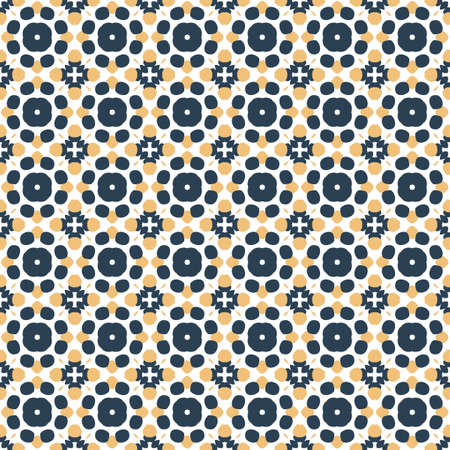 Retro geometric pattern in repeat. Fabric print. Seamless background, mosaic ornament, vintage...