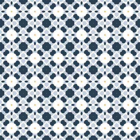 Retro geometric pattern in repeat. Fabric print. Seamless background, mosaic ornament, vintage...