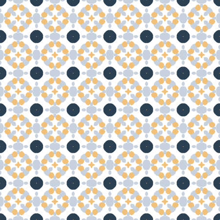 Retro geometric pattern in repeat. Fabric print. Seamless background, mosaic ornament, vintage...