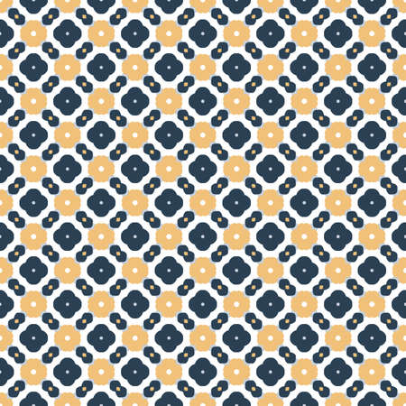 Retro geometric pattern in repeat. Fabric print. Seamless background, mosaic ornament, vintage style. Design for prints on fabrics, textile, covers, paper, wallpaper, interior, patchwork, wrapping.の写真素材