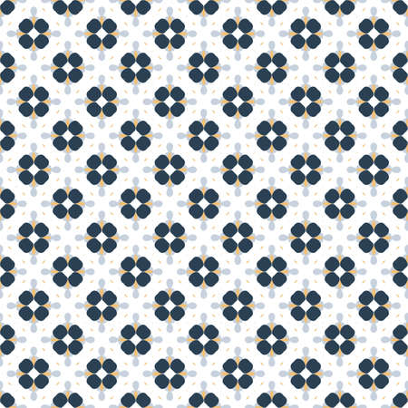 Retro geometric pattern in repeat. Fabric print. Seamless background, mosaic ornament, vintage...