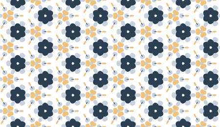 Retro geometric pattern in repeat. Fabric print. Seamless background, mosaic ornament, vintage...