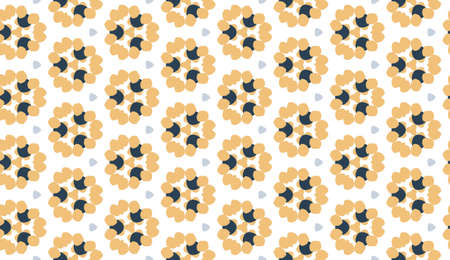 Retro geometric pattern in repeat. Fabric print. Seamless background, mosaic ornament, vintage...