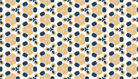 Retro geometric pattern in repeat. Fabric print. Seamless background, mosaic ornament, vintage...