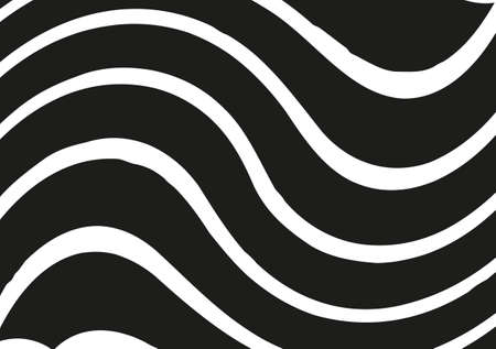 Abstract wavy lines. Curved black and white stripes. Vector illustrationのイラスト素材