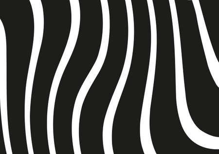 Abstract wavy lines. Curved black and white stripes. Vector illustrationのイラスト素材