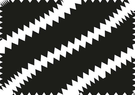 Abstract wavy lines. Curved zigzag black and white stripes. Vector illustrationのイラスト素材