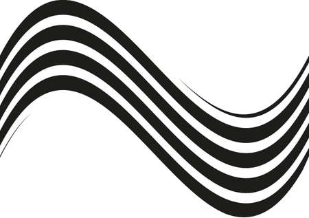 Wavy pattern. Dynamic. motion lines. Black and white vector illustrationのイラスト素材