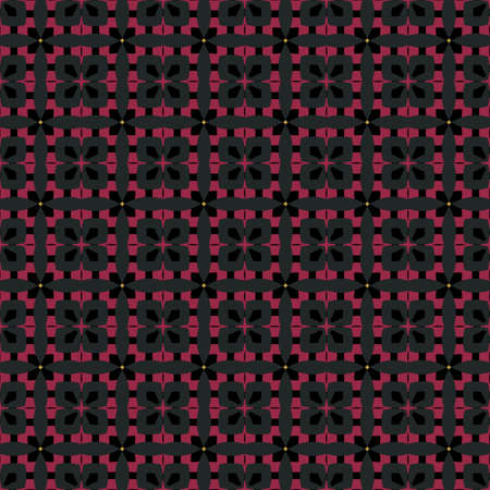 Repeatable Retro geometric pattern. Fabric print. Seamless background, mosaic ornament, vintage style. Design for prints on fabrics, textile, covers, paper, interior, patchwork, wrapping.の写真素材