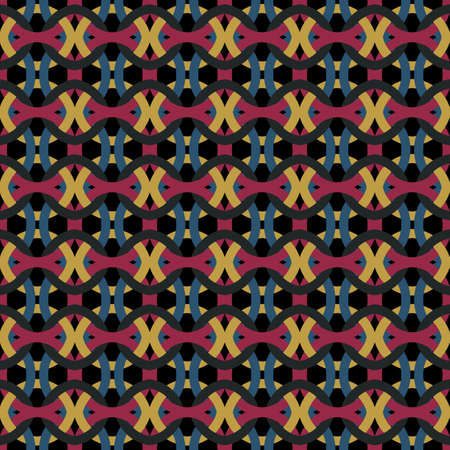 Repeatable Retro geometric pattern. Fabric print. Seamless background, mosaic ornament, vintage...