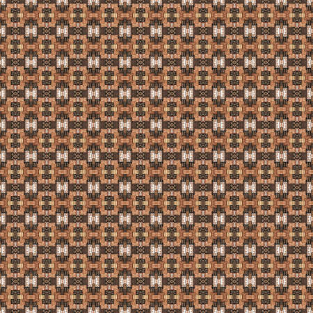 Ethnic pattern in the style of African tribes, Australian aborigines, American Indians. Seamless background for print on fabric, surface, paper, wrappingの写真素材