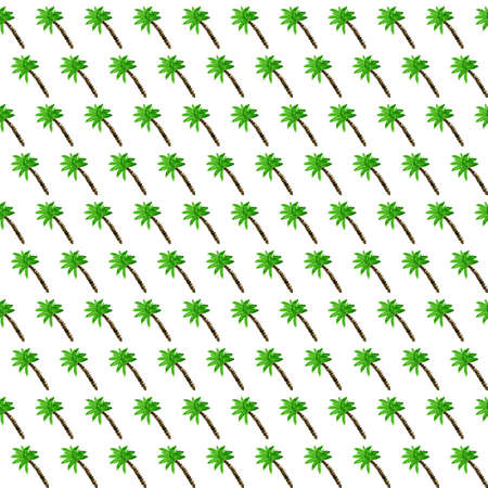 Watercolor tropical pattern. Painted palm trees on white background. Seamless pattern for printing on fabric, covers, wrapper, clothing, accessories.の写真素材
