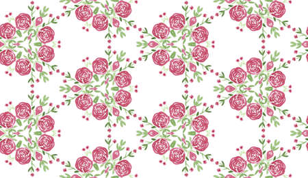 Seamless floral pattern with watercolor roses. Romantic background for printing on fabric, textiles,...