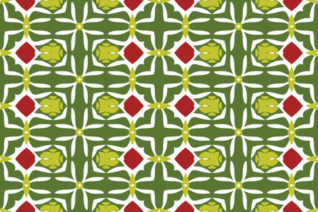 Bright geometric background in traditional tile style. Design for printing on fabric, paper,...