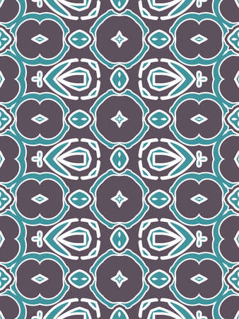 Blue Fabric print. Geometric pattern in repeat. Seamless background, mosaic ornament, ethnic style....