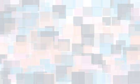 Light geometric background. Light, translucent, transparent squares with overlapping. Vector illustration. Pattern, backdrop in a modern minimalist style. Different shades of blue, pink, violet color.のイラスト素材