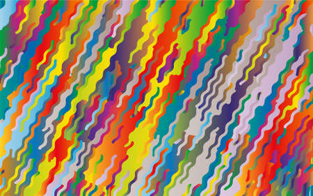 Minimal design. Bright gradient background. Abstract pattern with wave lines. Vibrant colorful striped background. Geometric wavy backdrop. Vector illustrationのイラスト素材