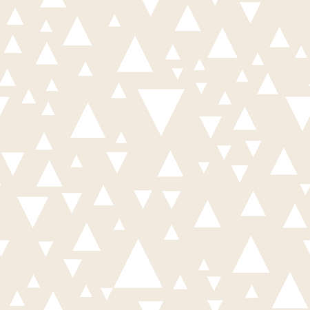 Light geometric background with triangles. Seamless pattern Two colors beige and white. For printing...