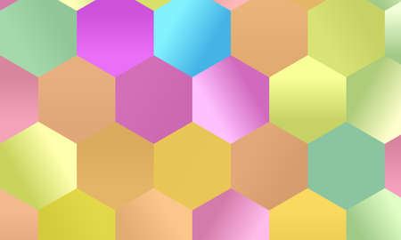Pattern with multi-colored hexagons Simple geometric background. Mosaic style. Vector illustration