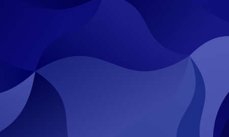 Dark blue background with wavy shapes, lines. Geometric pattern, backdrop. Typographic design for design layouts, posters, calendars, brochures. Vector illustration. Dynamic, motion styleのイラスト素材
