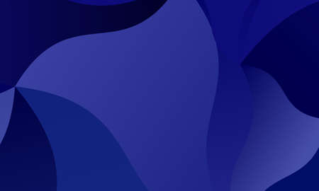 Dark blue background with wavy shapes, lines. Geometric pattern, backdrop. Typographic design for design layouts, posters, calendars, brochures. Vector illustration. Dynamic, motion styleのイラスト素材