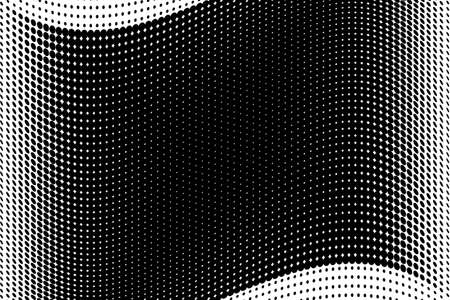Wavy dotted lines. Halftone background. Futuristic panel. The backdrop to create a modern backgrounds, posters, banners in the style of pop art. Vector illustrationのイラスト素材