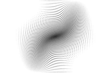 Wavy dot lines pattern. Halftone background. Futuristic panel. The background to create a modern backdrops, posters, banners in the style of pop art. Vector illustrationのイラスト素材