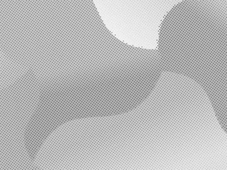 Grey-white halftone modern light art. Gradient blurred pattern with raster effect, smooth, wavy lines, shapes. Futuristic background. Abstract creative graphic template. Business style design. Vectorのイラスト素材