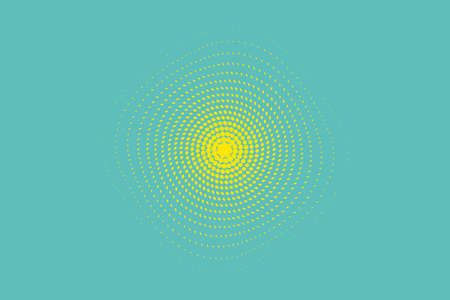 Blue-yellow Halftone dotted background. Pop art style. Retro pattern with circles, dots, design...