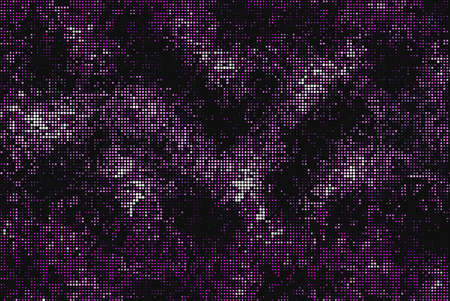Dark background with glowing dots, circles. Abstract lights, universe, galaxy. Space pattern. Vector...