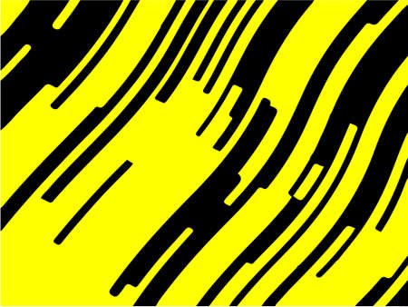 Black and yellow wavy background. Abstract vector pattern.  Dynamic, motion designのイラスト素材