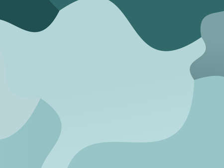Smooth, wavy geometric shapes Wallpaper. Vector illustration. Different shades of green, emerald...
