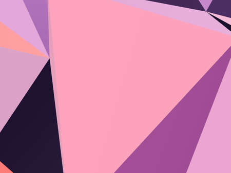 Geometric shapes Wallpaper. The combination of Triangles and irregular squares, rectangles of different shades of purple. Minimalist vector graphics. Simple design for covers, banners, cards, posters.のイラスト素材