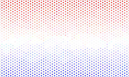 USA Veterans Day stars flying background. Holiday confetti in US flag colors for. Vector illustration. Red blue stars American patriotic backdrop. July 4 cool stardust.のイラスト素材