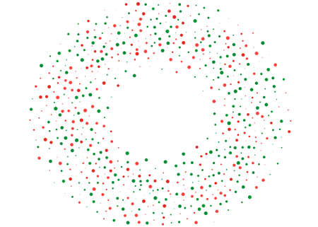 Festival pattern with color round glitter, confetti. Random, chaotic polka dot. Bright background  for party invites, wedding, cards, phone Wallpapers Vector illustration Christmas color red and greenのイラスト素材