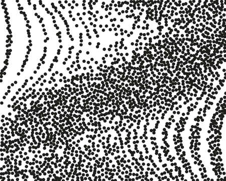 Grainy grunge abstract texture on a white background. Vector splatter of calligraphy ink in black on white background. Black ink blow explosion on white background. Paint spray, drop. Vector.のイラスト素材