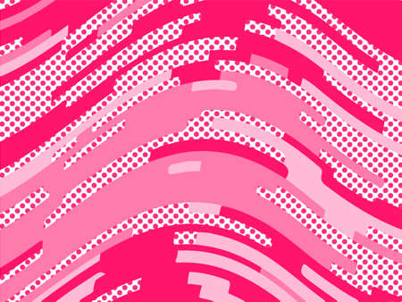 The Pink pattern. Trending abstract design with irregular shapes, points and wavy lines to create romantic Valentine's day themes, for banners, websites, brochures. The minimalist style.のイラスト素材