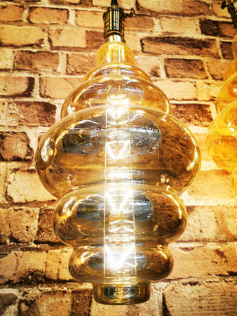 Vintage retro lamps in trendy loft styles. Hipster design. Modern urban architecture. Retro. Vintage...